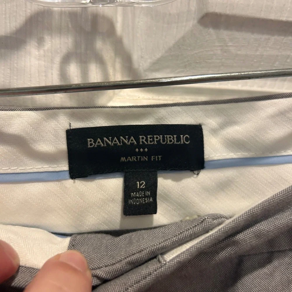 Banana Republic Martin Fit Gray Ankle Pants‎ Women's Size 12 Career Casual